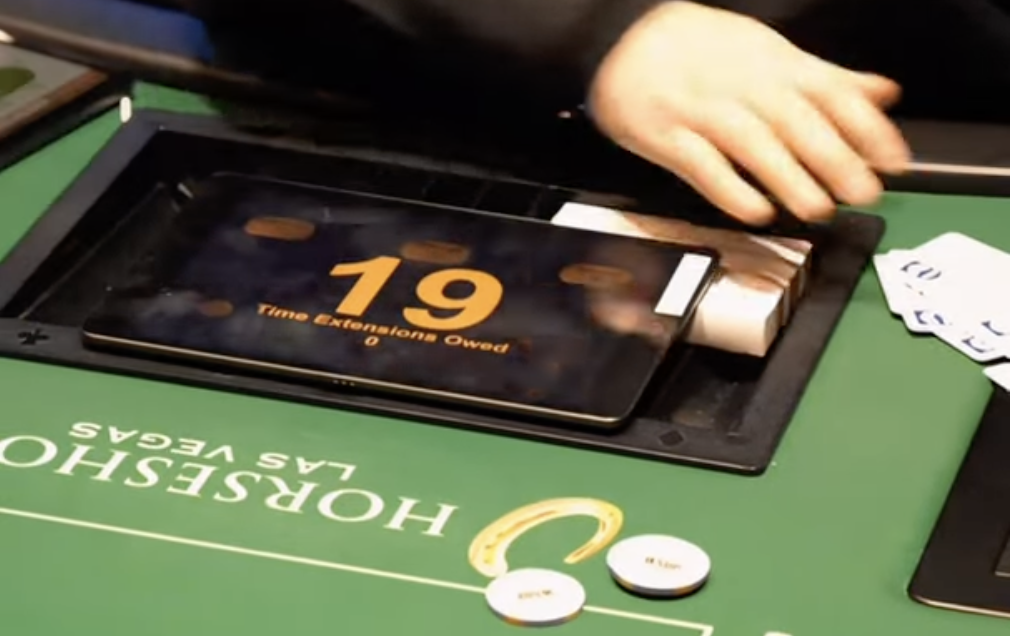 Shot Clock display WSOP Main Event Day 7